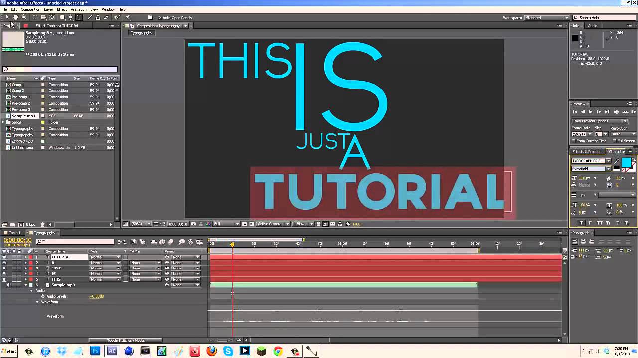 How To Create A Typography in After Effects AE Kinetic Typography - YouTube