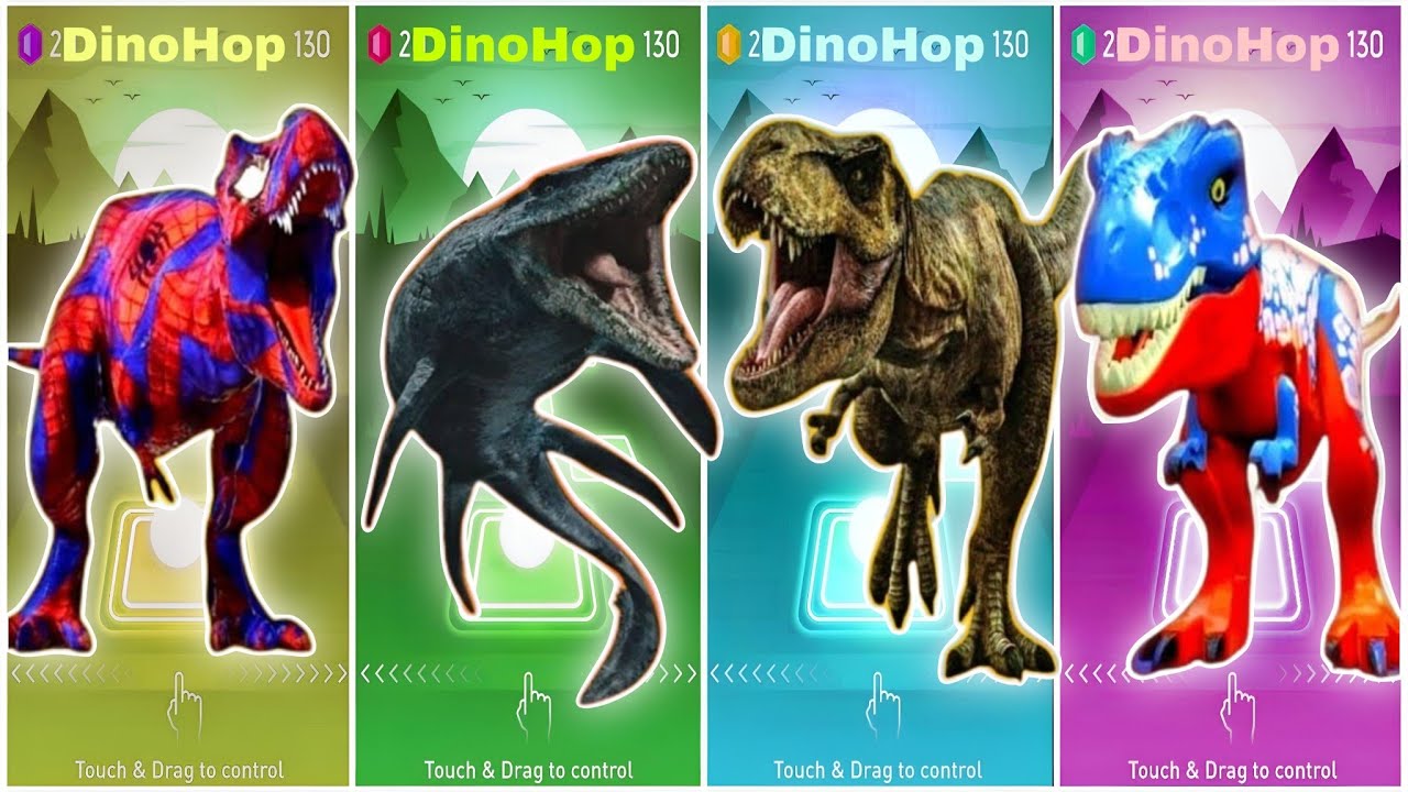 🦖Jurassicworld T-rex🆚The Mosasaurus🆚The Tyranosaurus🆚Jurassic world Lego Cofeen dance Song TilesHop