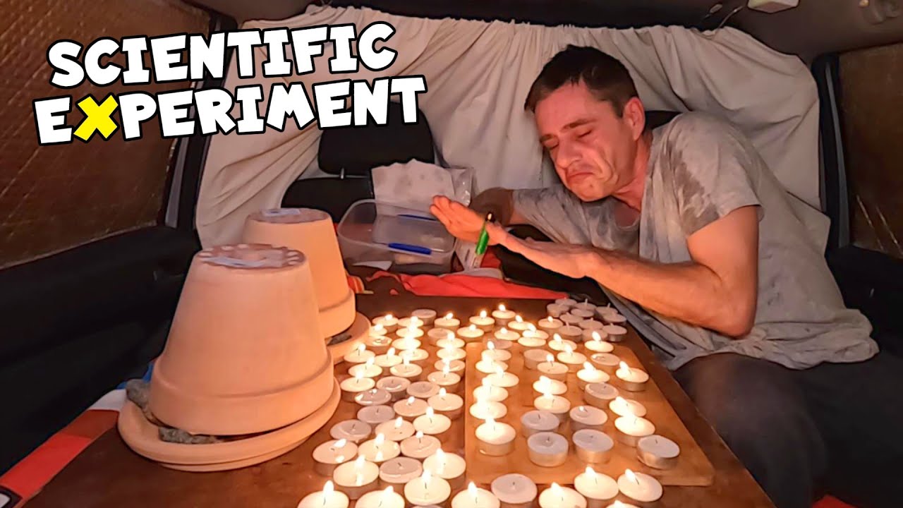 Winter CAR CAMPING With ONLY Candles For Heat YouTube