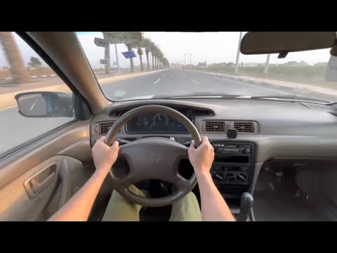 تجربة كامري 2002 قير عادي اختبار تسارع ورساوة السياره