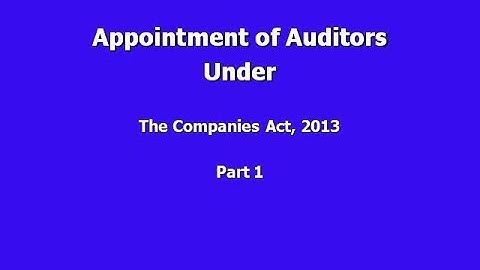 Appointment of Auditors