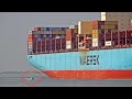 ULTRA LARGE EDITH MAERSK CONTAINER SHIP WITH SMALL BOAT - 4K SHIPSPOTTING WESTERSCHELDE RIVER 2023