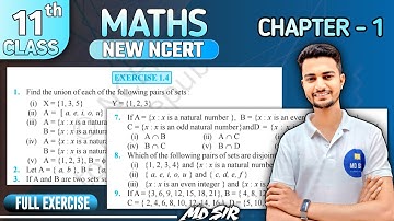 Class 11 Maths  Chapter 1 || Sets Solutions || Exercise 1.4 || Md Sir Class 11