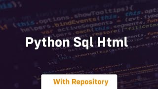 python sql html