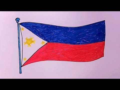 How To Draw National Flag Of Philippines Drawing Tutorial Youtube