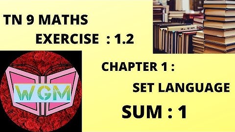 TN 9th Std Maths |Exercise :1.2 Sum-1| Chapter 1 :Set Language |#WinGreen Maths