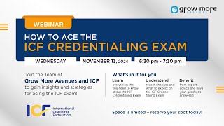 Webinar : How To Ace The ICF Credentialing Exam