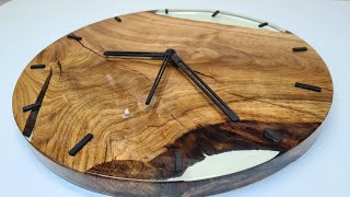 DIY clock with wooden arrows/Часы из дерева и эпоксидной смолы с деревянными стрелками