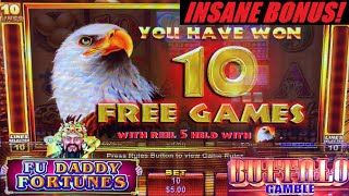 FU's Your Daddy!?! GOT THE BIG BONUS ON EAGLE BUCKS! NEW! BUFFALO GAMBLE slot machine!
