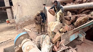 “Hopper Jammed! Crushing Giant Rocks with Extreme Machine Power 💥 | Stone Crusher Working”