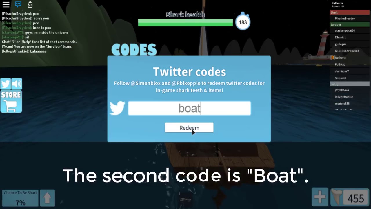 Roblox - SharkBite - Codes for 100 Free Teeth-kvU-sAJfkOg.mp4