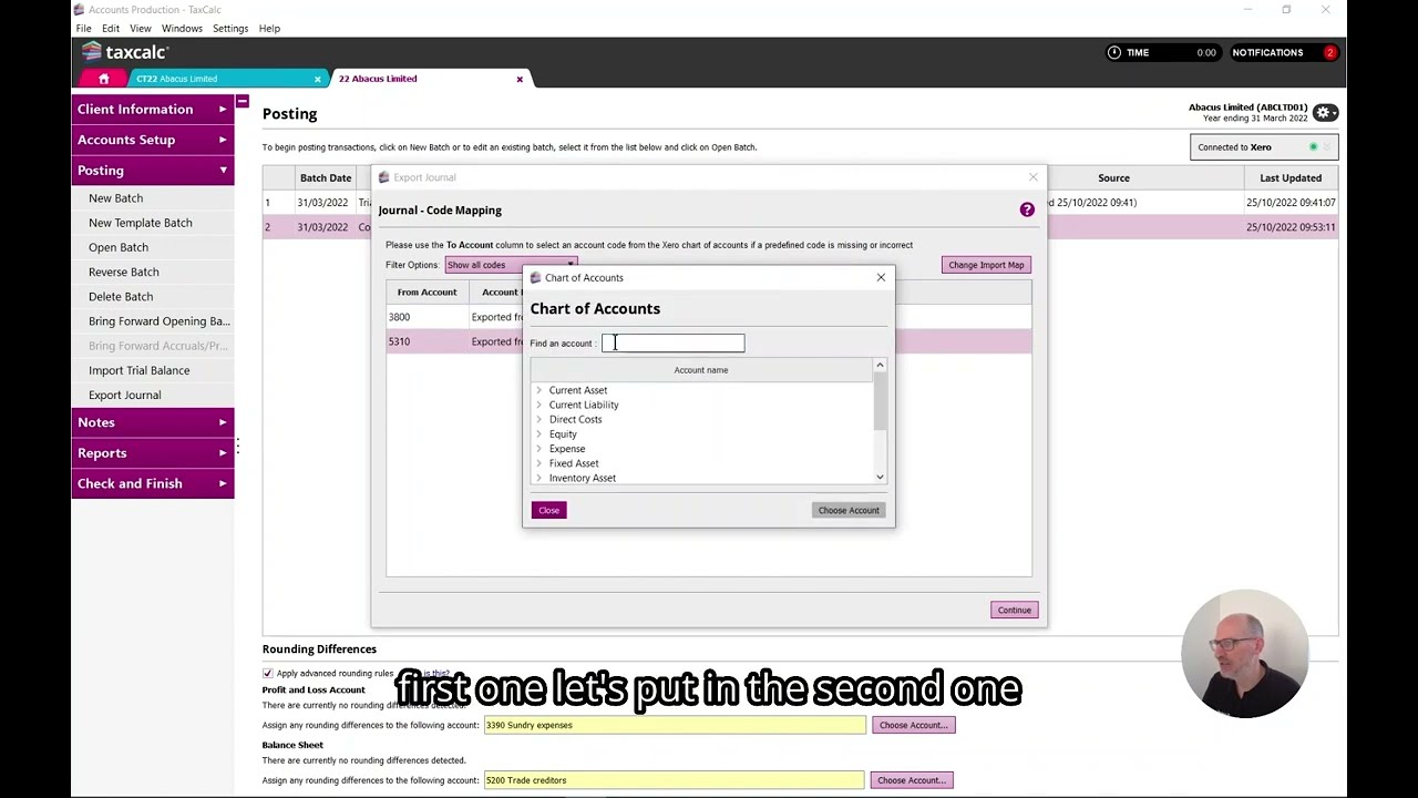TaxCalc Accounts Production How to export year end journals back to