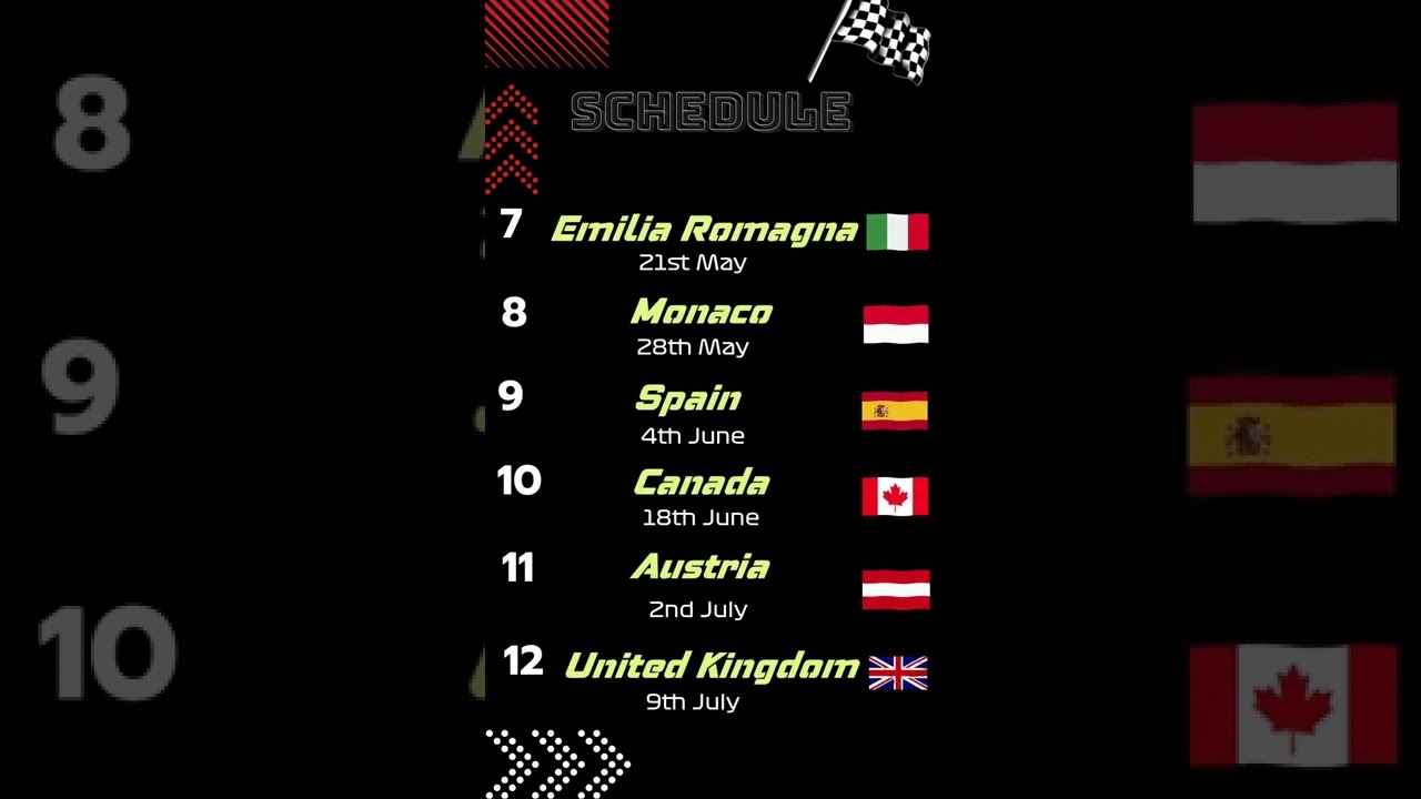 F1 2023 SEASON CALENDAR - Race schedule