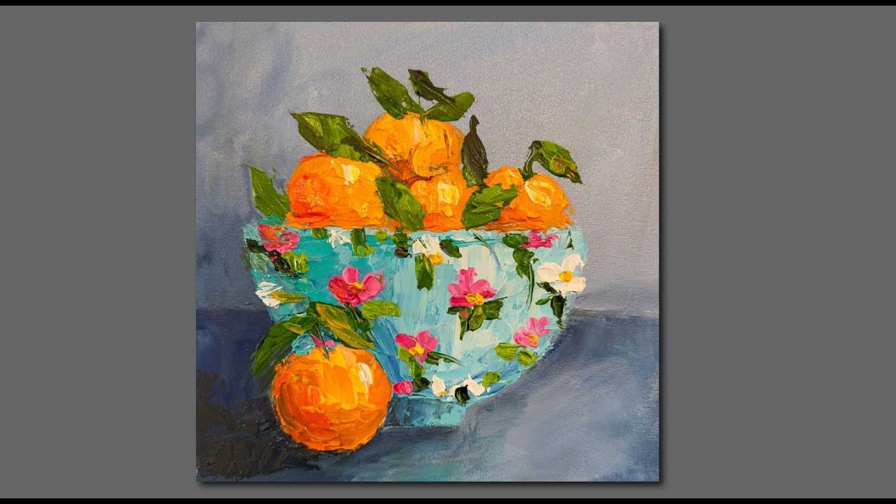 Acrylic Painting Still life Impressionistic style/ Palette knife painting techniques