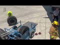 Workers change a flat tire on a Southwest Airlines flight bound for Long Beach