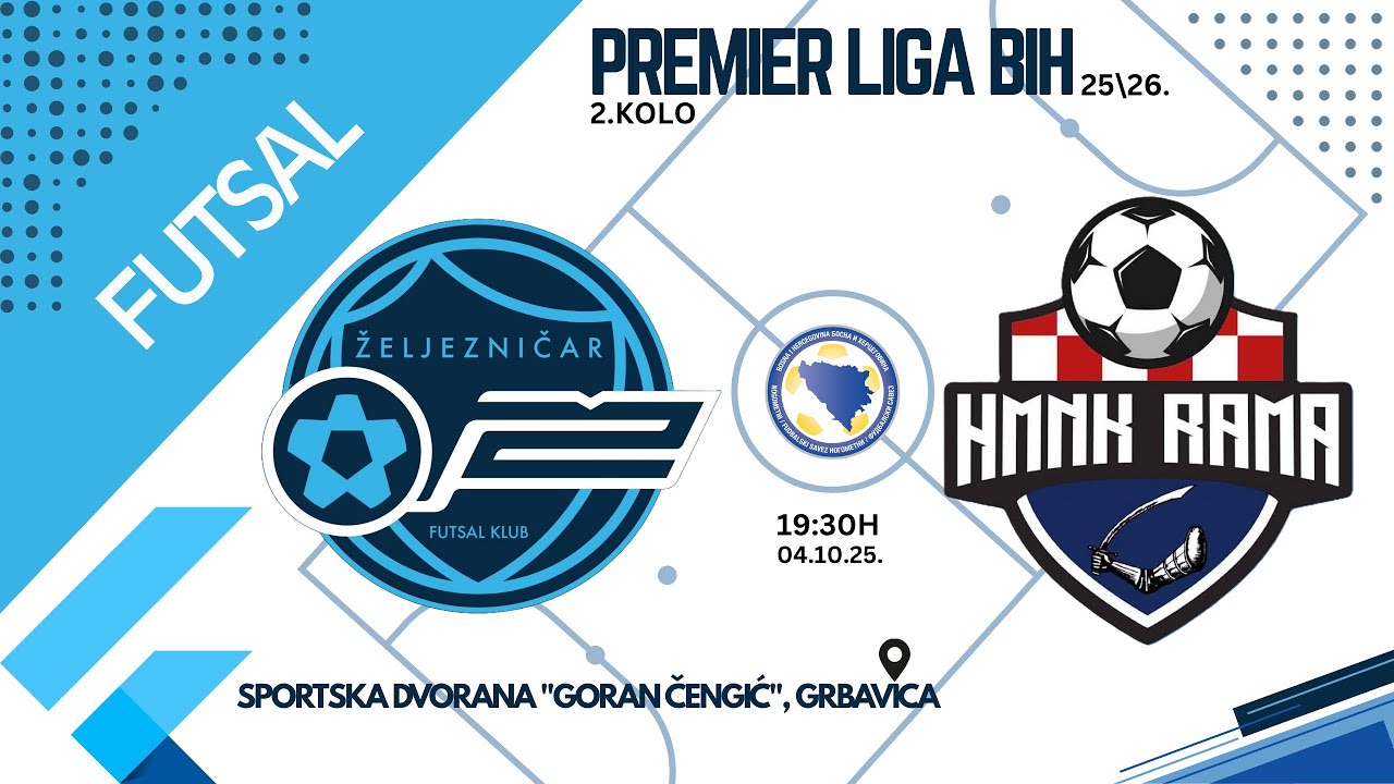 FK Željezničar vs HMNK Rama  | Premier futsal liga BIH 25/26, 2.kolo