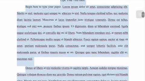 MLA Setup in the iPad Version of Word