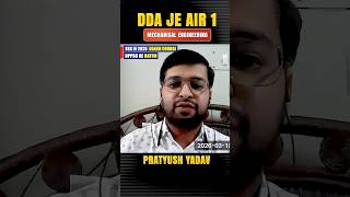 DDA JE AIR 1 Pratyush Yadav ne kaise crack kia exam? #shorts #pw #engineerswallah
