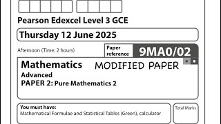Celebrity A Level Maths Edexcel June 2025 MODIFIED Paper 2 Exam Walkthrough | 9MA0/02 Net Worth