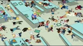 Family Guy Cafeteria Brawl Full Scene In Reverse