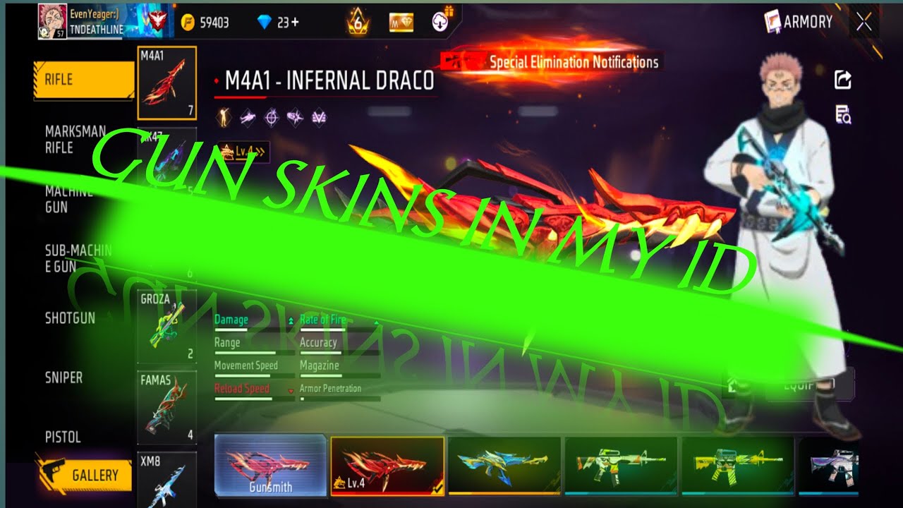 IN MY ID COLLECTION GUN SKINS PRIME LEVEL 6 🙏🙏🙂🙂