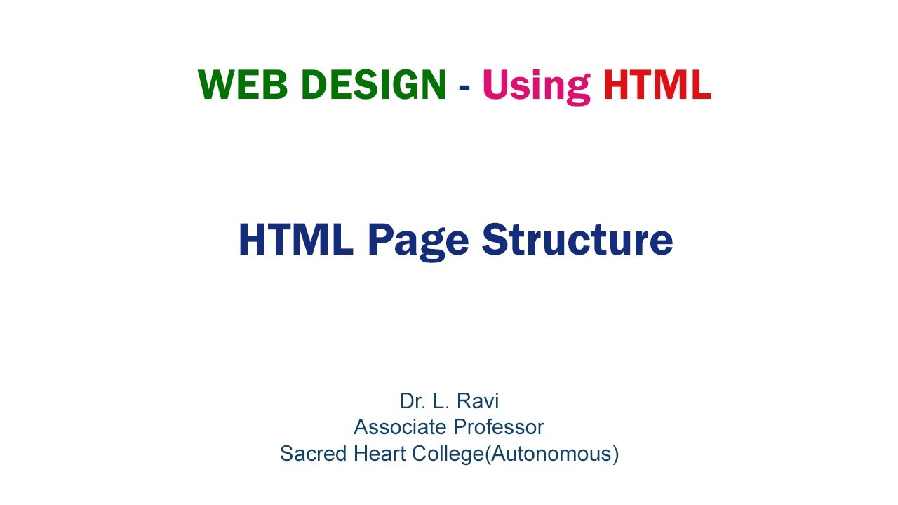 HTML Tutorials : Page Structure - YouTube
