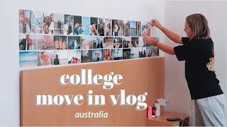 MOVING INTO COLLEGE IN AUSTRALIA! | setting up and decorating my room vlog 2021