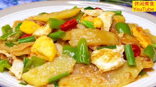 土豆炒鸡蛋，土豆不油炸也不焯水，切片去炒，香滑可口又好味！ 【休闲煮食】 #土豆 #炒土豆做法