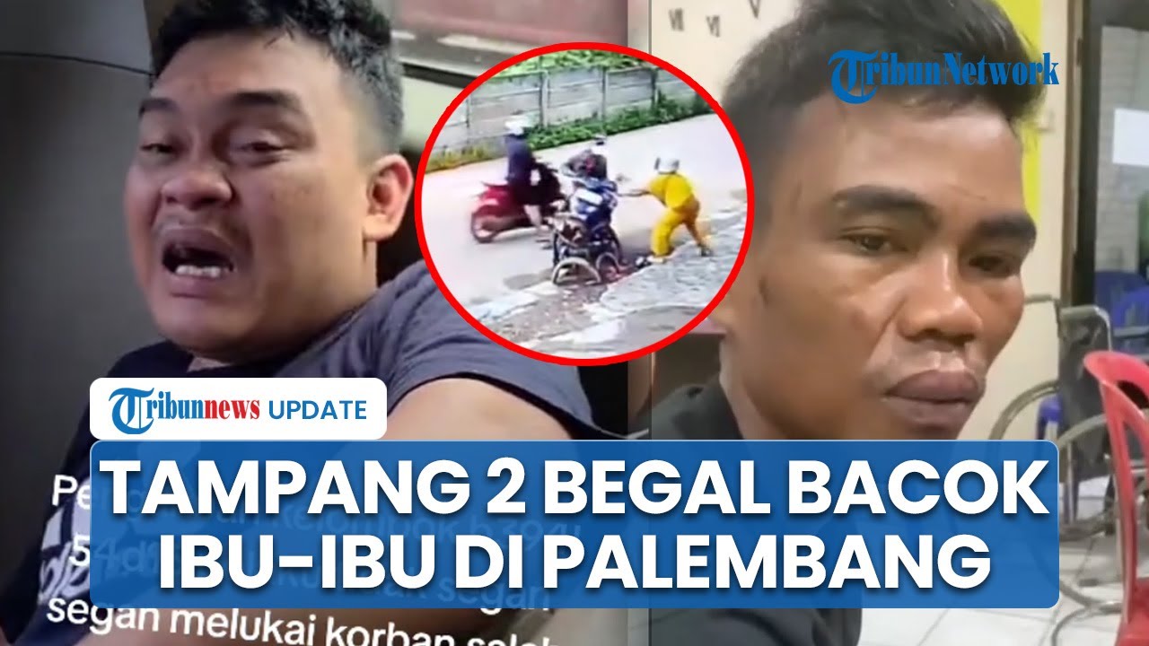 Tampang 2 Begal Sadis yang Bacok Ibu-ibu di Palembang, Lesu & Nangis saat Ditangkap Polisi