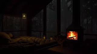 Cozy Autumn Rain by the Window 🍂 Warm Fireplace & Rain Sounds for Sleep, Relax & Study