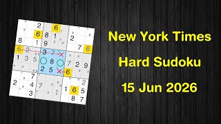 New York Times Hard Sudoku 15 Jun 2026 - Solve with Phidoku New York Times Hard Sudoku 20 Jun 2026 Solve With Phidoku