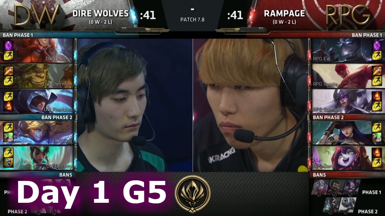 Dire Wolves (Oceania) vs Rampage (Japan) | Day 1 LoL MSI 2017 Play-In | DW vs RPG MSI 2017