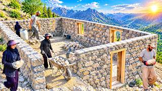 Nomadic Life Iran|Hard Struggle to Build Stone House in the Zagros Mountains Fight for Survival🔥