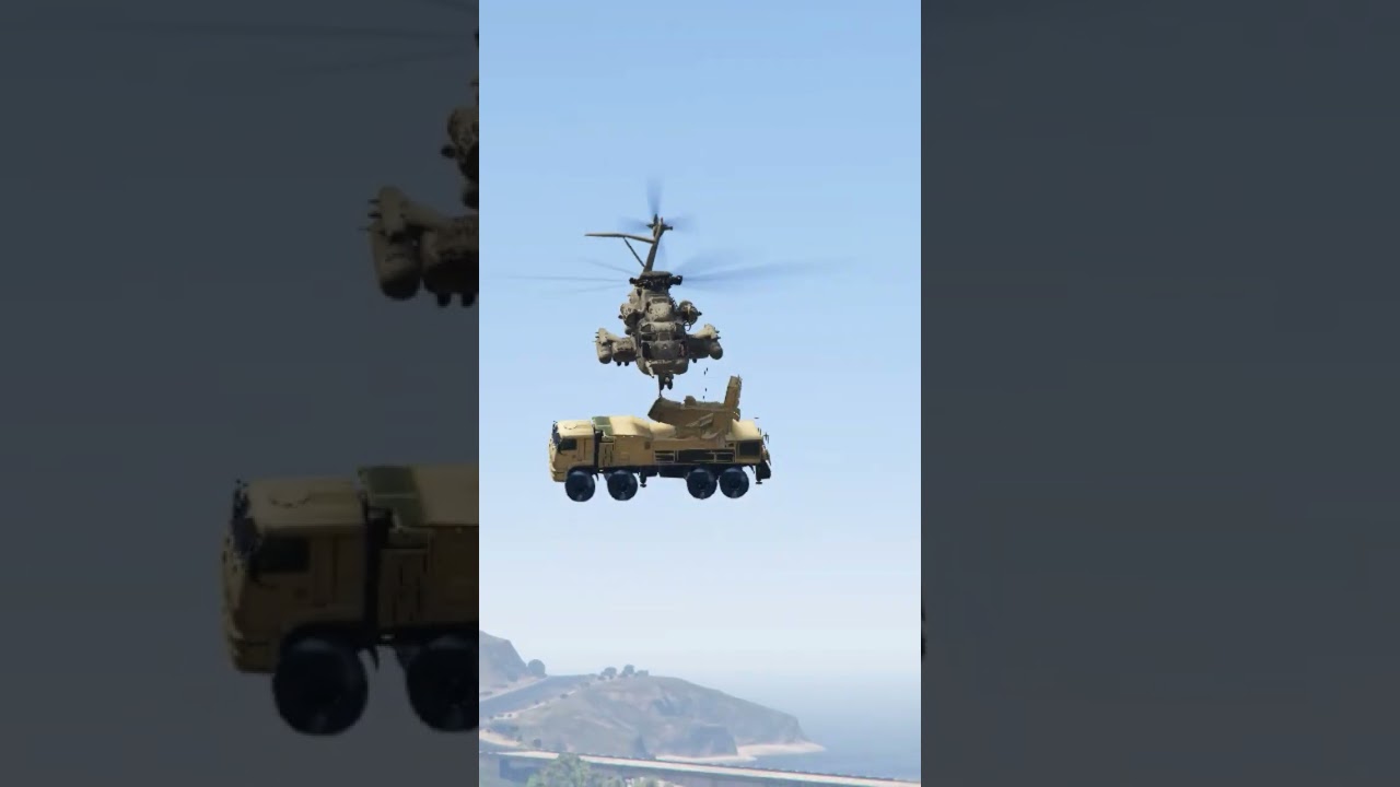 Cargo Helicopter Carry Missile System Heavy Entery In Base | GtaV