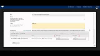Library Course Reserves In Connect Adding Basic Items
