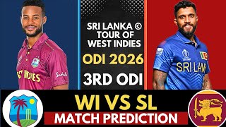 WI vs SL - 3rd ODI Match Prediction 🦁 | West Indies vs Sri Lanka | ODI Series 2026 screenshot 3