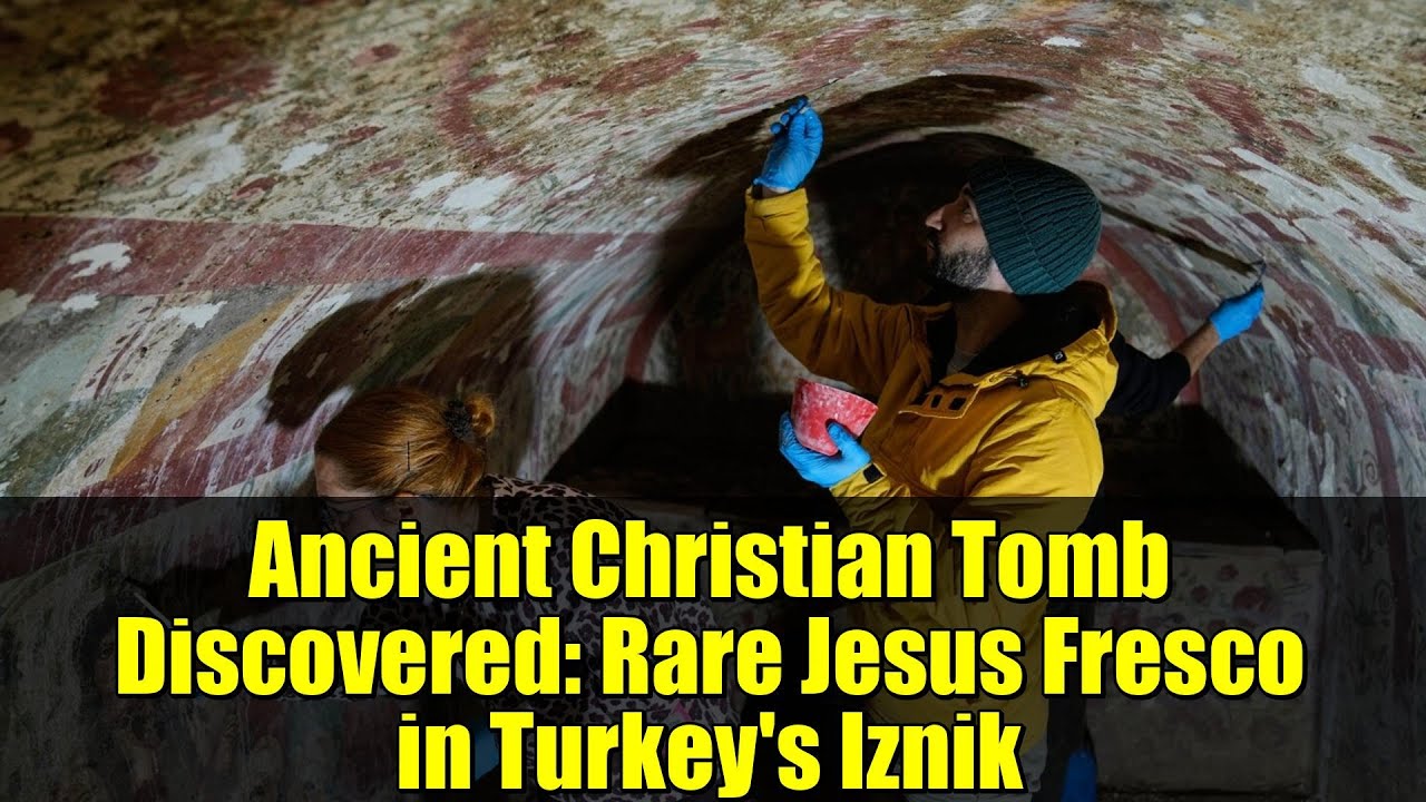 Обнаружена древняя христианская гробница: редкая фреска с изображением Иисуса в Изнике, Турция.