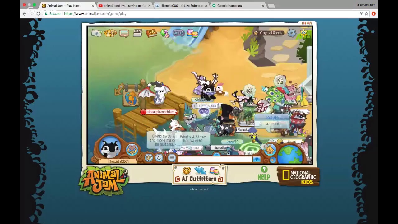 animal jam| live | saving up for mail time | give away every 5 subs