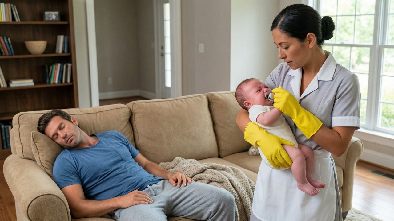 MILIONARIO SOLTERO DORMÍA MIENTRAS SU BEBÉ LLORABA CUANDO SE DESPERTÓ LA EMPLEADA ESTABA AMAMANTANDO
