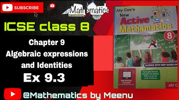 Active Mathematics class 8, Chapter 9, Algebraic expressions and Identities, Ex 9.3
