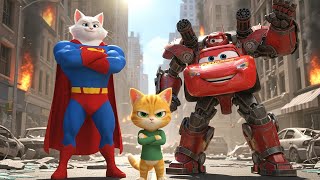 Epic Clash: The Evolution OF Robot McQueen 🥊 McQueen Fights The Aliens | Ai Cat Story