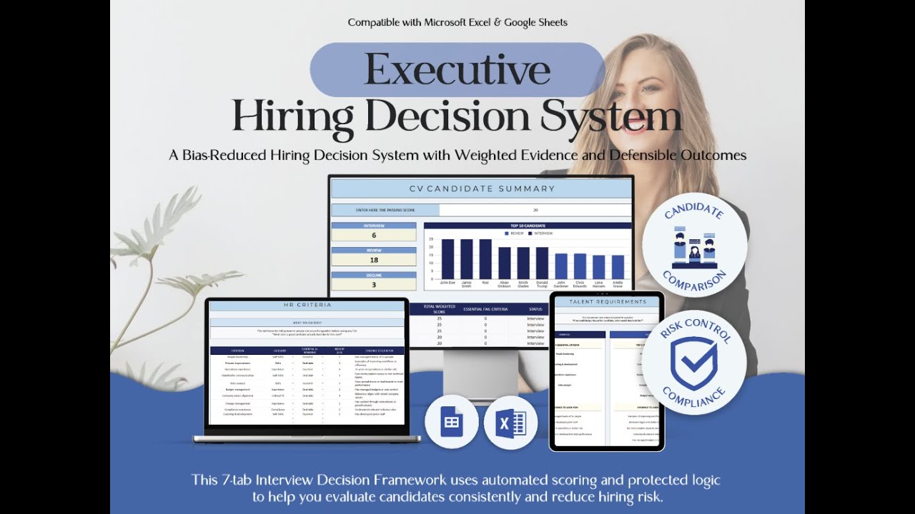 HR Hiring Decision Framework Walkthrough (Excel + Google Sheets Based System)