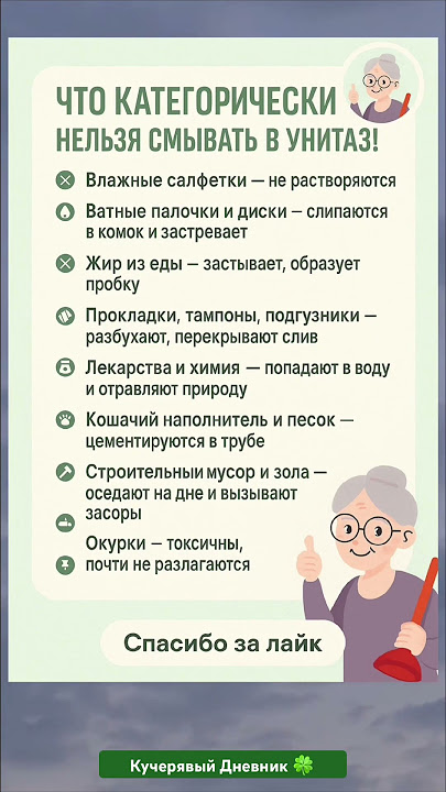 Что категорически нельзя смывать в унитаз #shortvideo