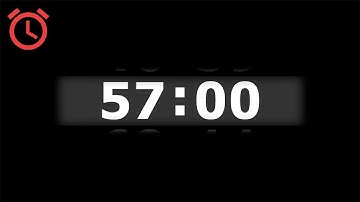 57 Minutes Countdown Timer with Realistic Clock Sound Only