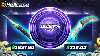 HELLCASE HUGE PROFIT WITH KARAMBIT LORE!! CS2 CASE OPENING | Hellcase Promo Code