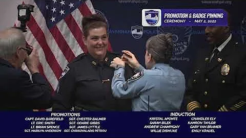 Savannah Police Department Promotion & Badge Pinni...