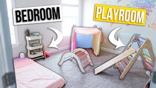 MINIMALIST KIDS BEDROOM & PLAYROOM TOUR! Free Movement Open Ended Playroom