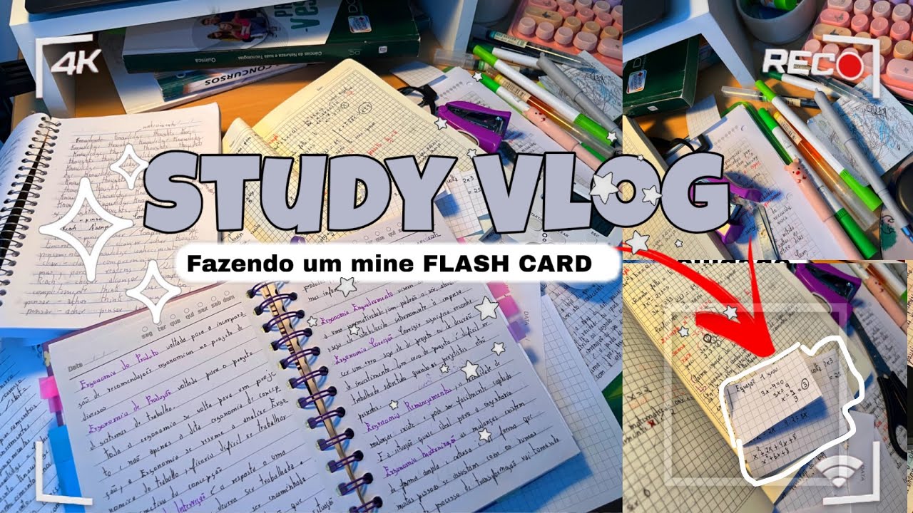 STUDY VLOG 🌱✨ ( MINE FLASH CARD + ) #study 