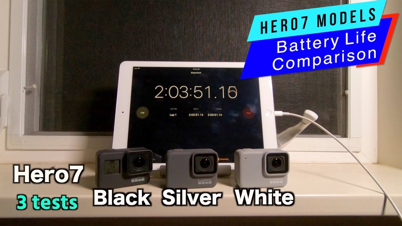 Hero7 Black Silver White Battery Life Comparison - GoPro #622 | MicBergsma - YouTube