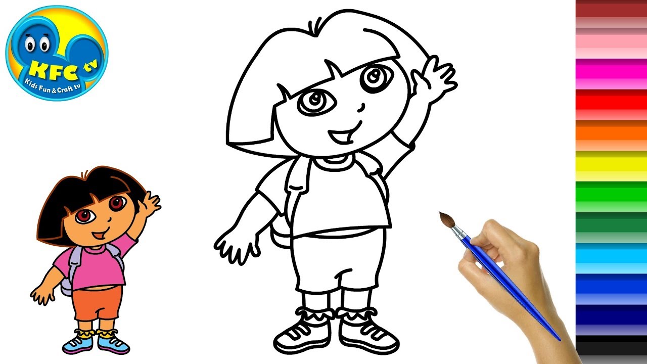 Learn Colors For Kids || Dora Drawing And Coloring Video For ...